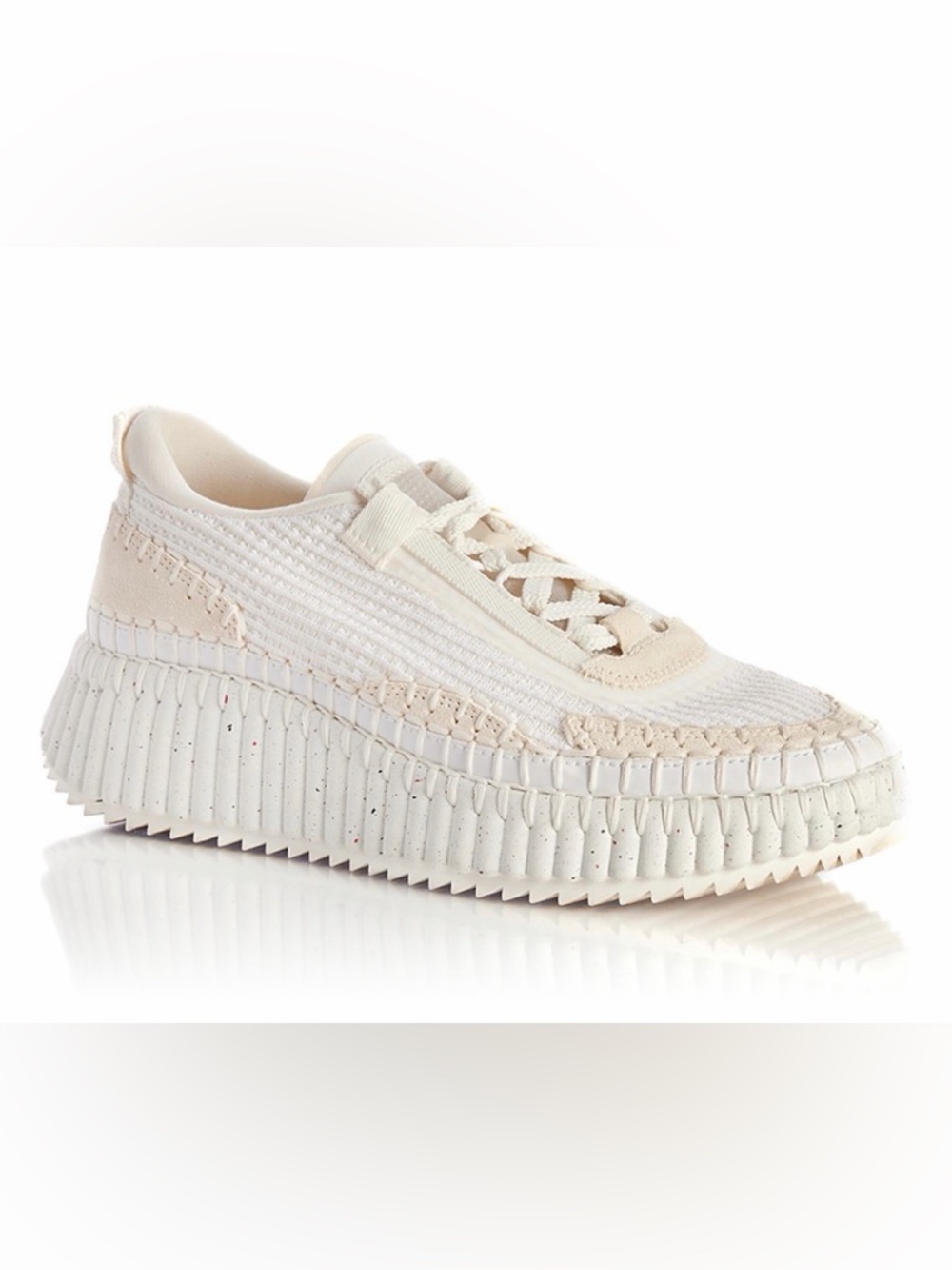 Chloe Nama sneakers Cream Platform Textile Sneaker  NIB